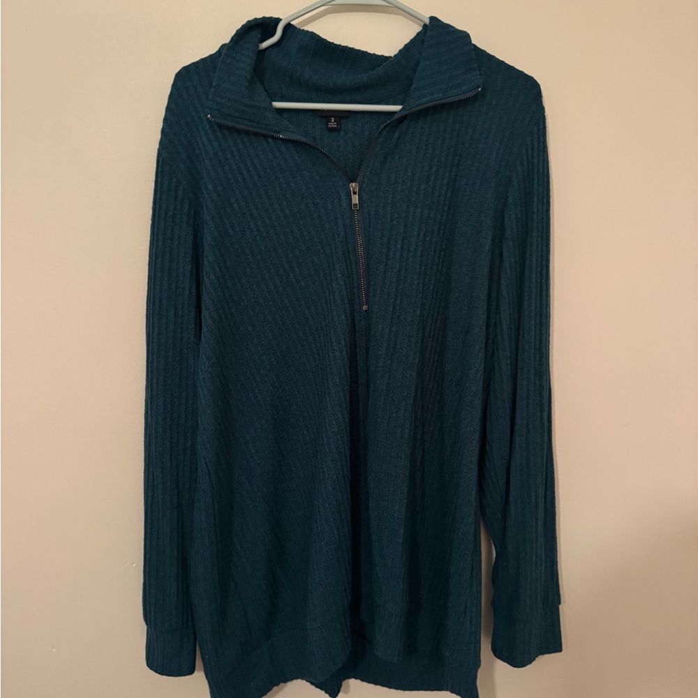 Torrid Teal Zip-Up Sweatshirt